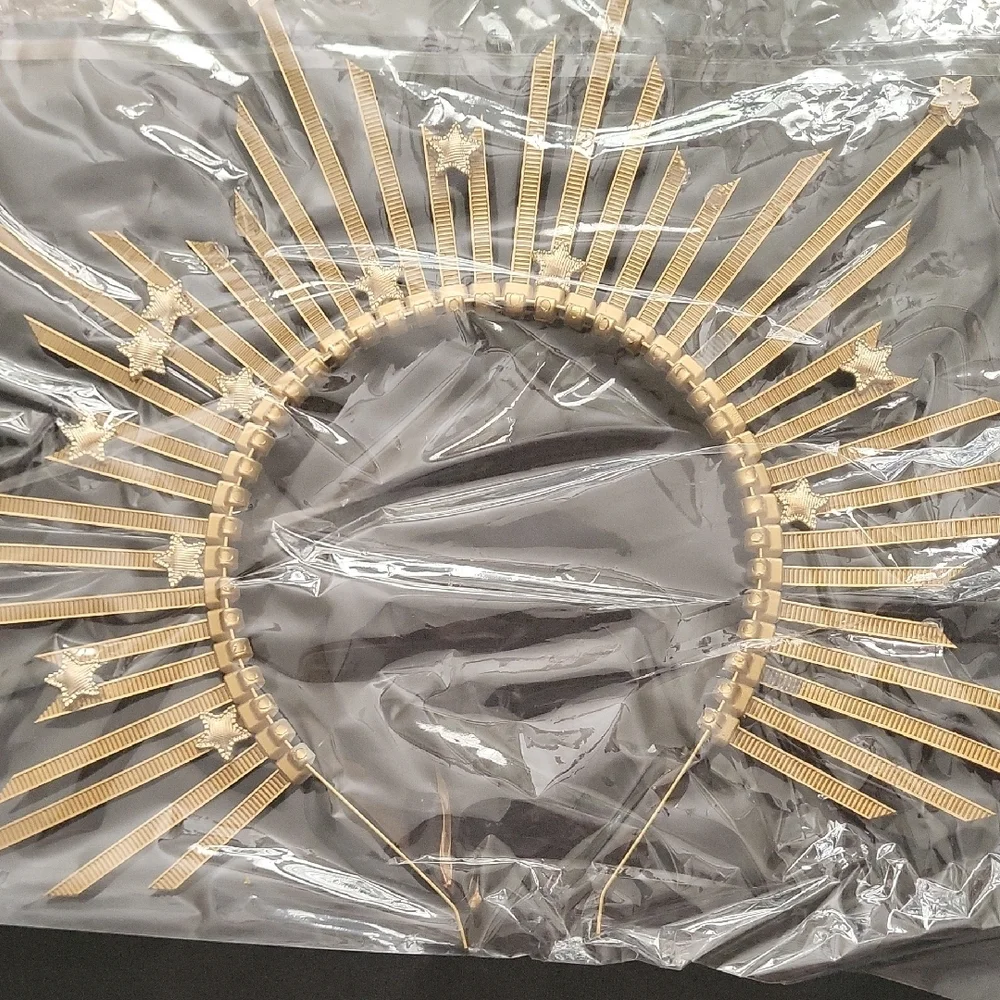 Gold Sunburst Hair Accessory/Necklace/Earrings